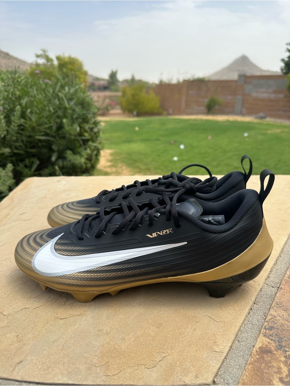 Nike Vapor Speed 3 Football Cleats Shoes Black Gold FB3303-003 Men’s Size 12